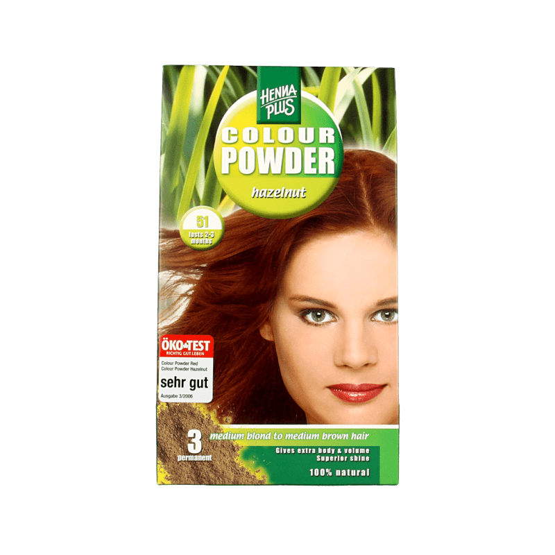 Henna Plus Colour powder 51 hazelnut 100 Gram - DrogistWereld