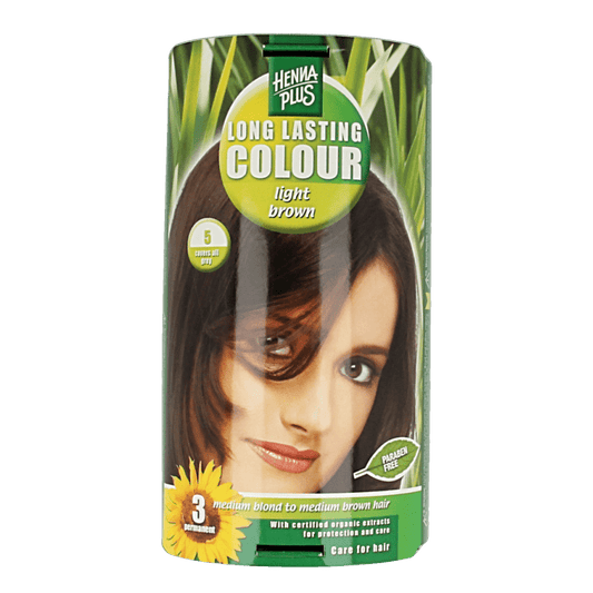 Henna Plus Long lasting colour 5 light brown 100 Milliliter - DrogistWereld