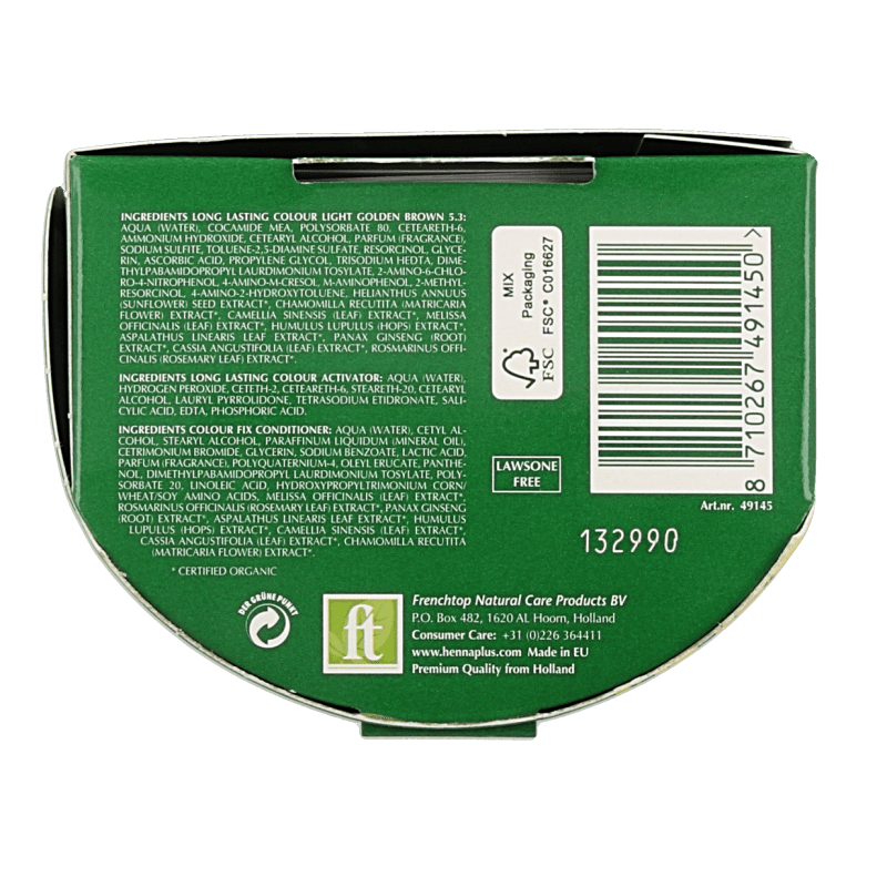 Henna Plus Long lasting colour 5.3 golden brown 100 Milliliter - DrogistWereld