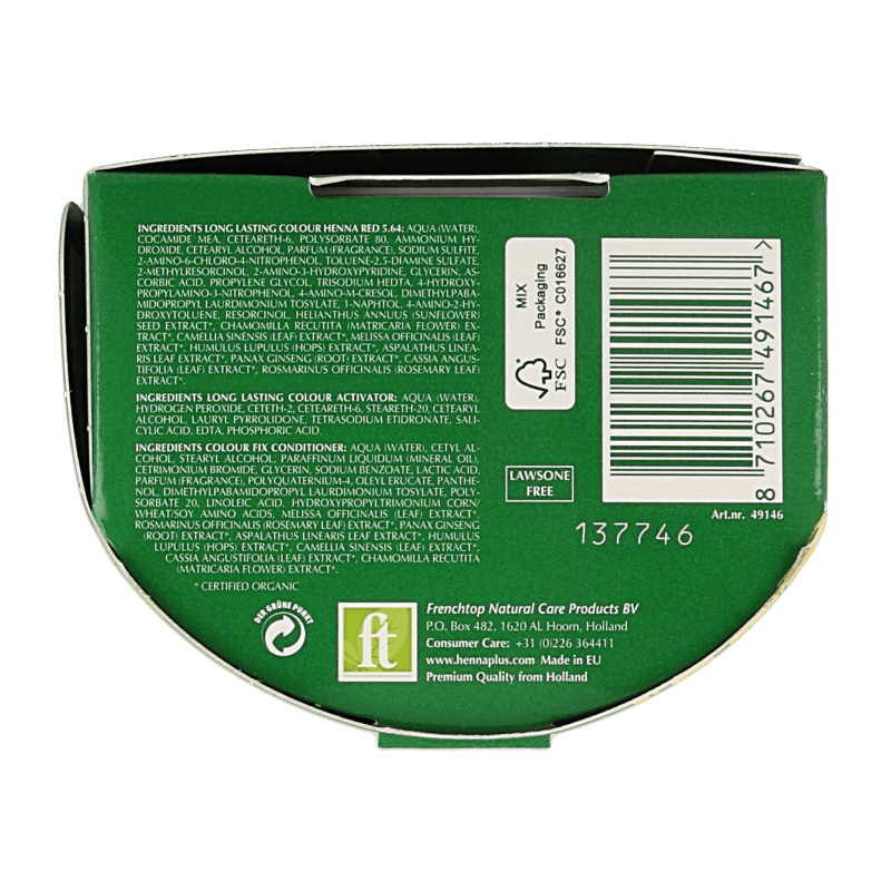 Henna Plus Long lasting colour 5.64 henna red 100 Milliliter - DrogistWereld