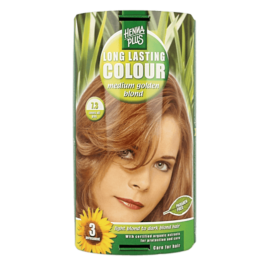 Henna Plus Long lasting colour 7.3 medium golden blond 100 Milliliter - DrogistWereld