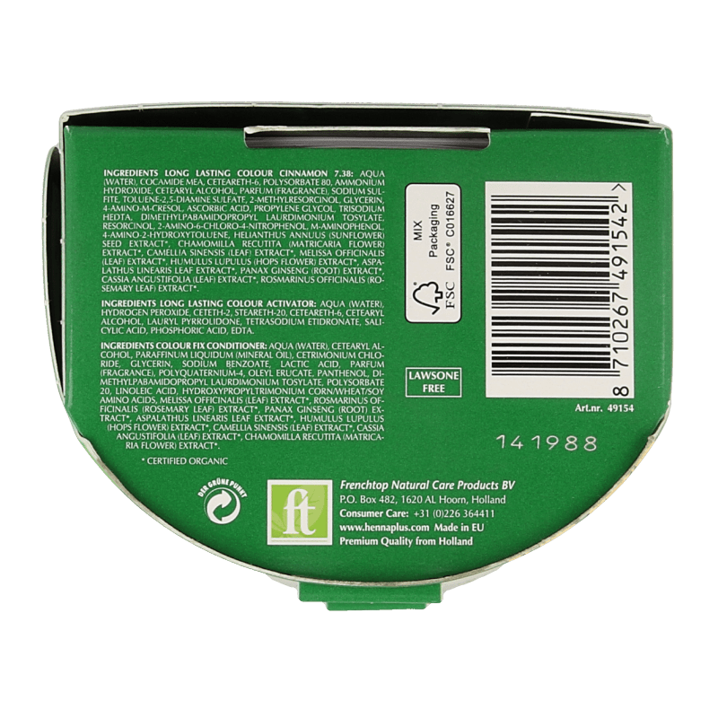 Henna Plus Long lasting colour 7.38 cinnamon 100 Milliliter - DrogistWereld