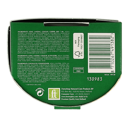 Henna Plus Long lasting colour 7.46 copper red 100 Milliliter - DrogistWereld