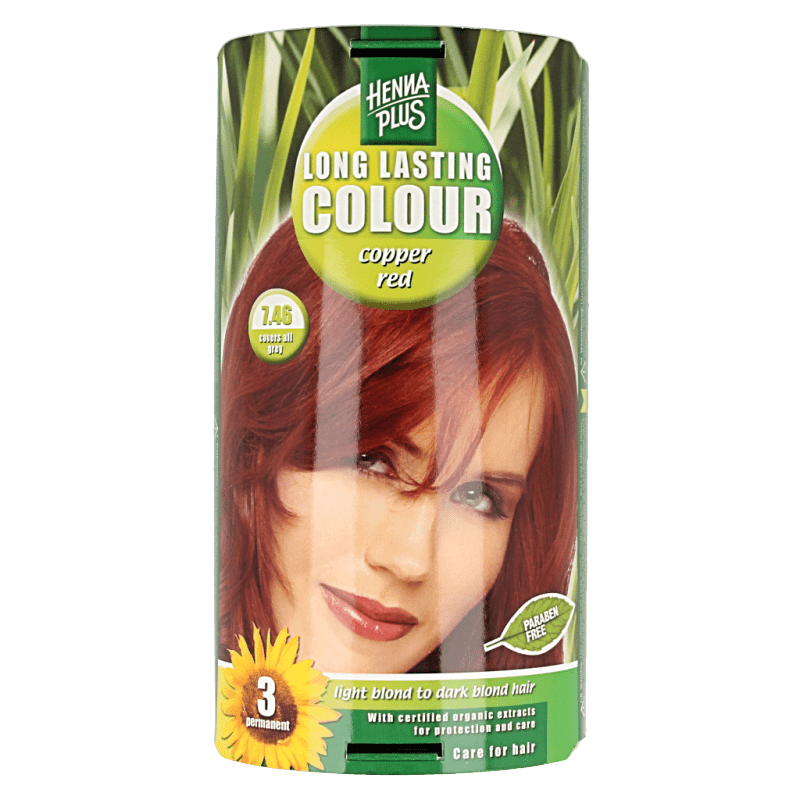 Henna Plus Long lasting colour 7.46 copper red 100 Milliliter - DrogistWereld
