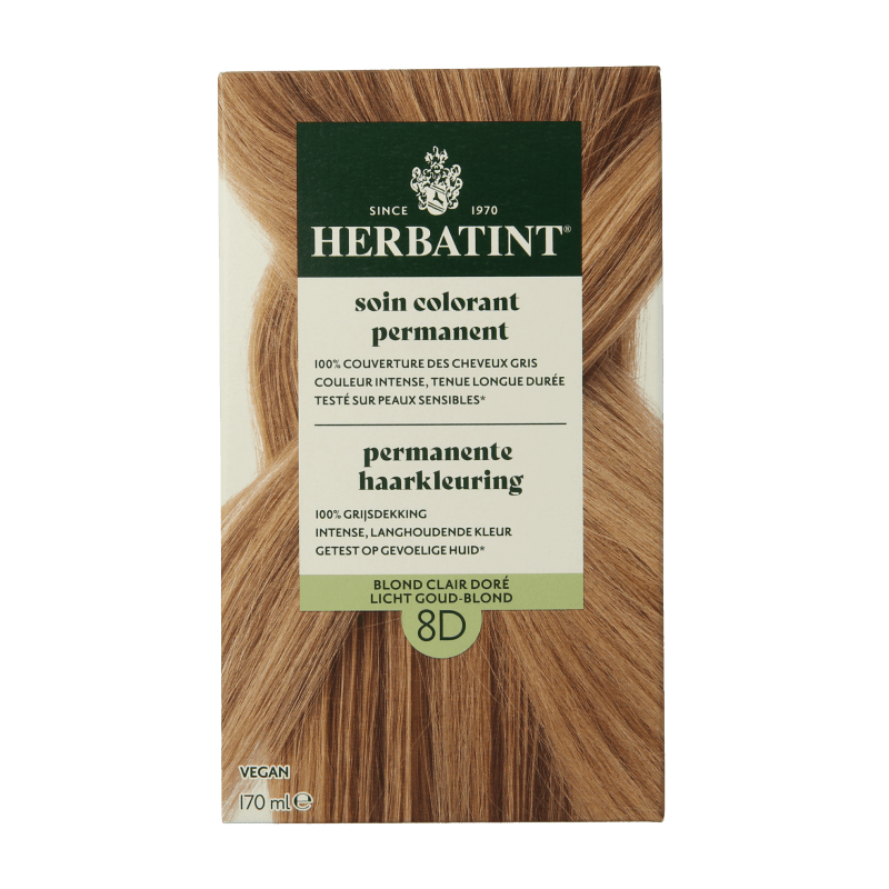 Herbatint 8D Licht goud blond 170 Milliliter - DrogistWereld