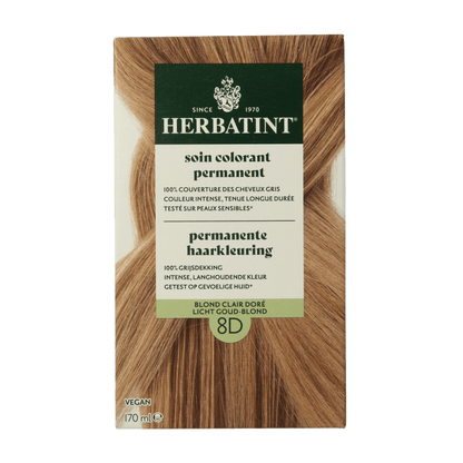 Herbatint 8D Licht goud blond 170 Milliliter - DrogistWereld