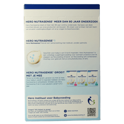 Hero Nutrasense zuigelingenmelk 1 (0 - 6mnd) 700 Gram - DrogistWereld