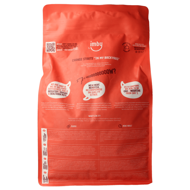 Imby Pet Food Hondenbrokken insecteneiwit extra klein 1 - 10kg 1500 Gram - DrogistWereld