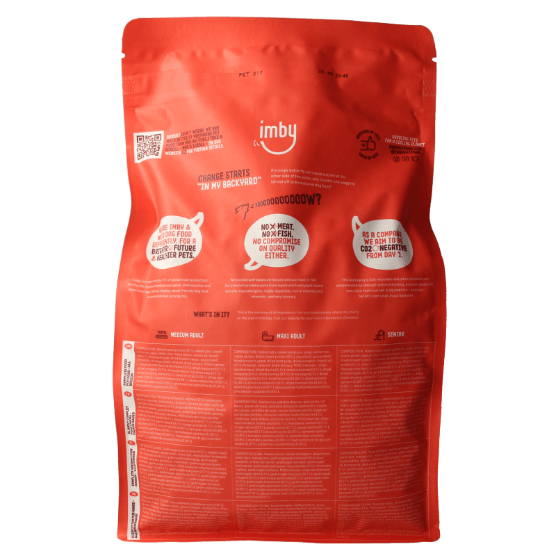 Imby Pet Food Hondenbrokken insecteneiwitten hond senior 8+ 1500 Gram - DrogistWereld