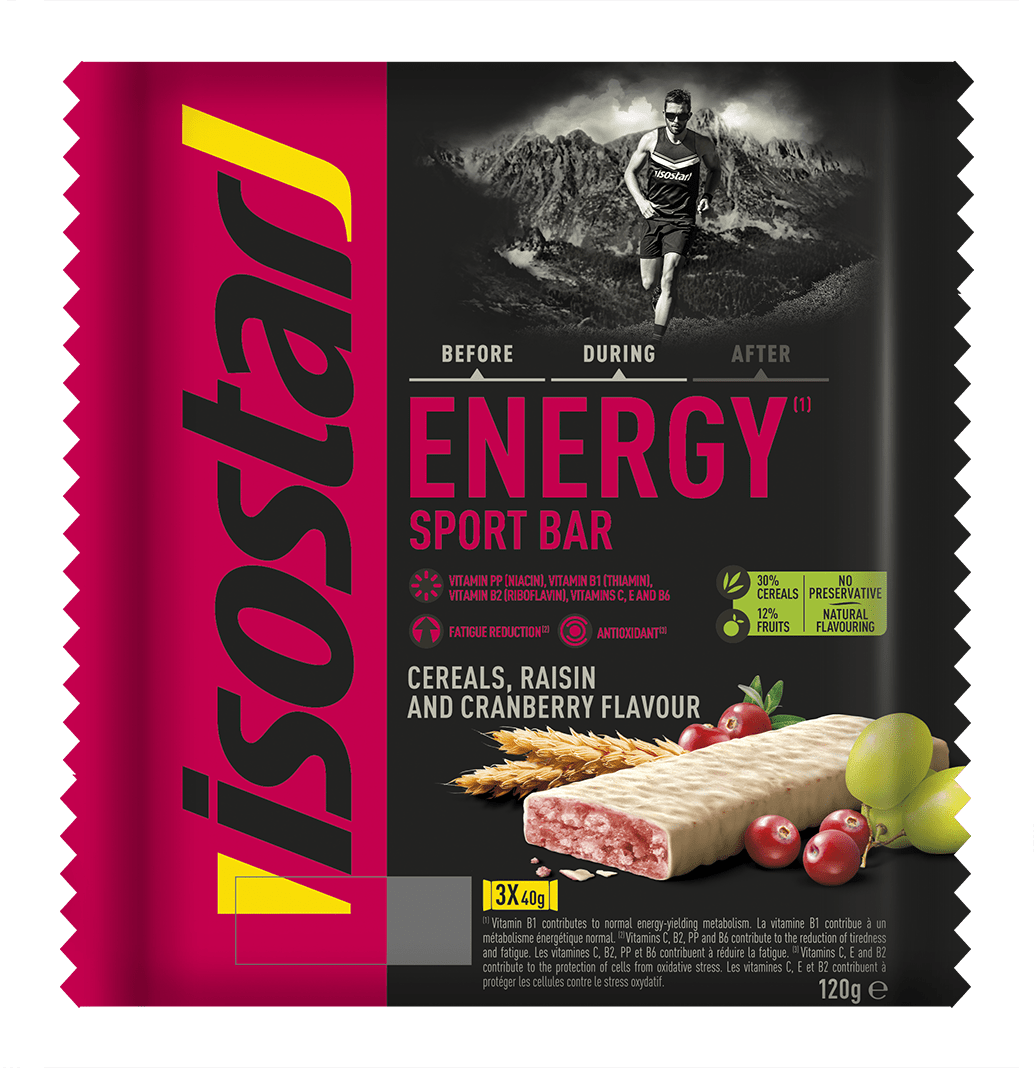 Isostar Energy sport bar cereals & cranberry 3 pack 120 Gram - DrogistWereld