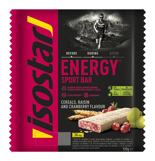 Isostar Energy sport bar cereals & cranberry 3 pack 120 Gram - DrogistWereld