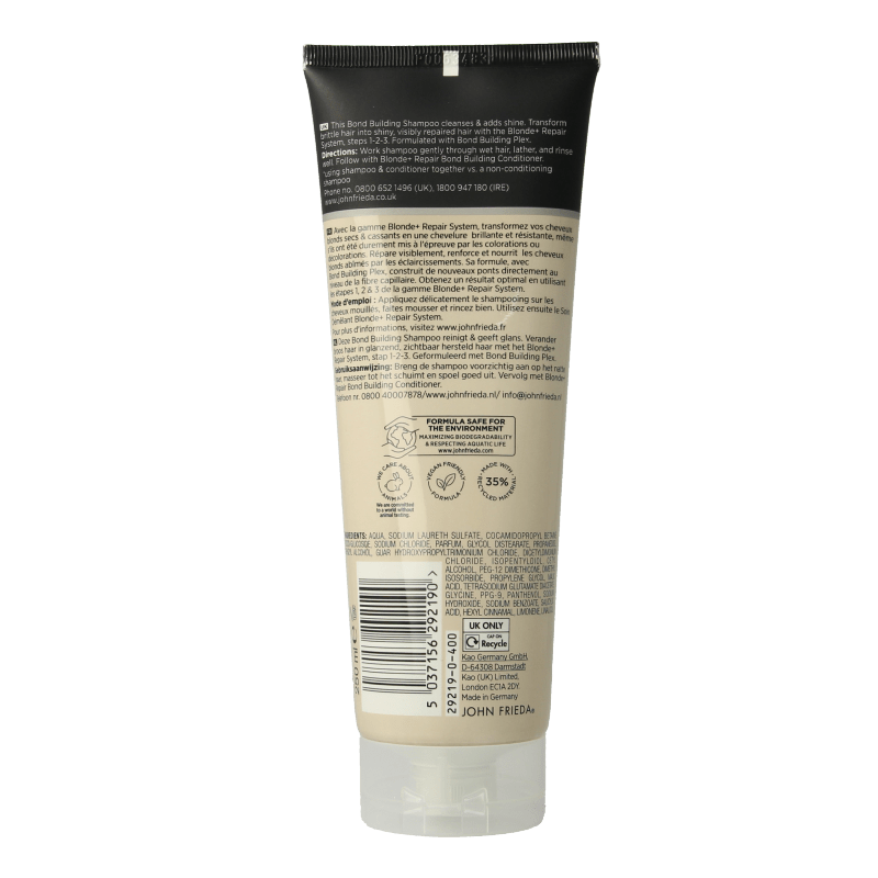 John Frieda Blonde + repair bond shampoo 250 Milliliter - DrogistWereld