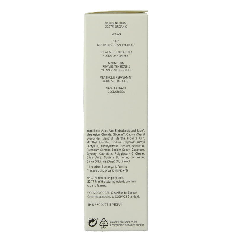 Joik Organics Organic foot spray magnesium 50 Milliliter - DrogistWereld