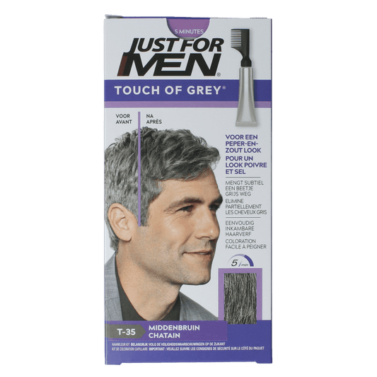 Just For Men Touch of grey T - 35 middenbruin 40 Gram - DrogistWereld