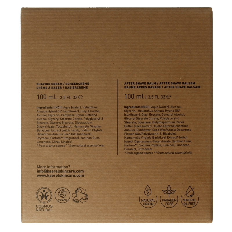 Kaerel Skin care shavingset scheercreme & aftershave 1 Set - DrogistWereld