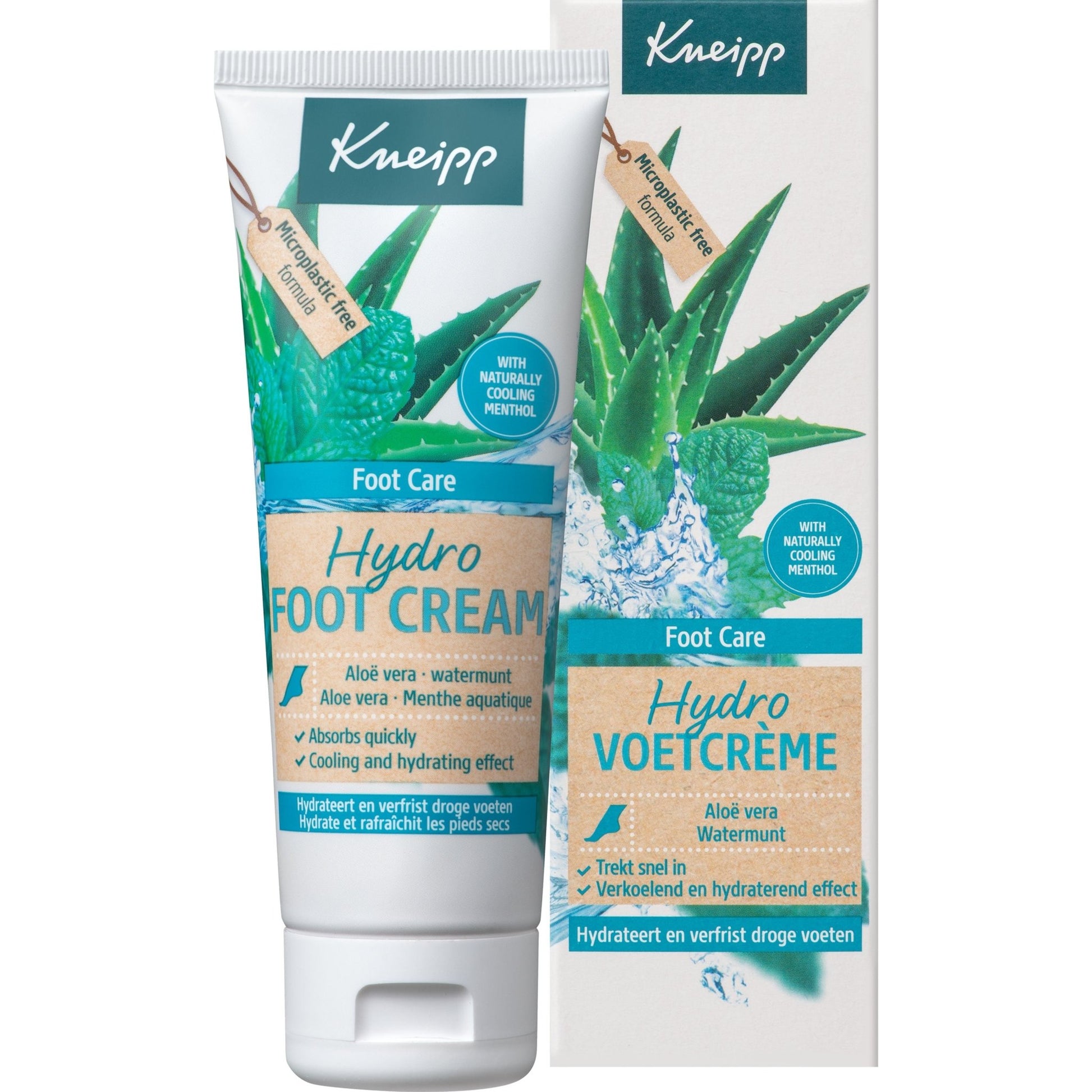 Kneipp Foot care hydro voetcreme aloe vera watermunt 75 Milliliter - DrogistWereld
