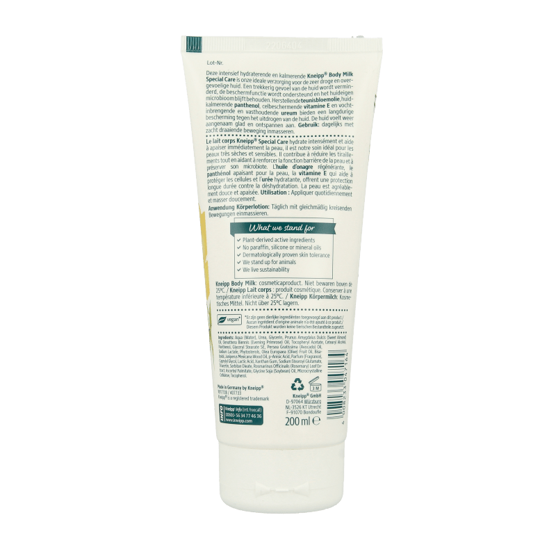 Kneipp Special care body milk +10% ureum teunisbloem 200 Milliliter - DrogistWereld