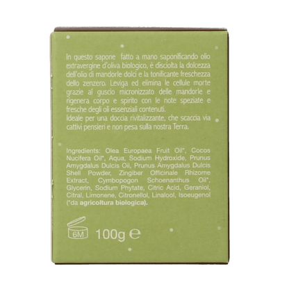 La Saponaria Zeep olive oil almond ginger 100 Gram - DrogistWereld