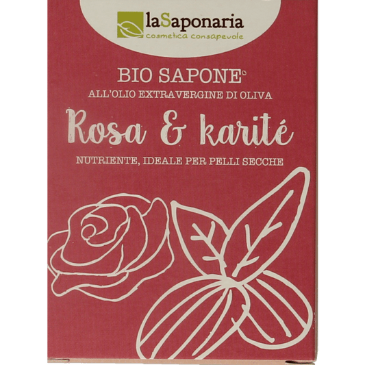 La Saponaria Zeep roos shea butter bio 100 Gram - DrogistWereld