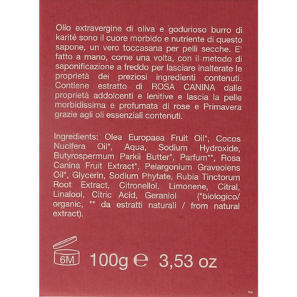 La Saponaria Zeep roos shea butter bio 100 Gram - DrogistWereld