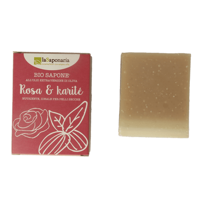 La Saponaria Zeep roos shea butter bio 100 Gram - DrogistWereld