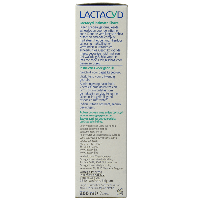 Lactacyd Intimate shave 200 Milliliter - DrogistWereld