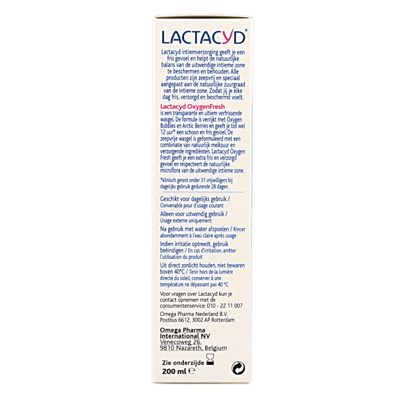 Lactacyd Oxygen fresh intiem wash 200 Milliliter - DrogistWereld