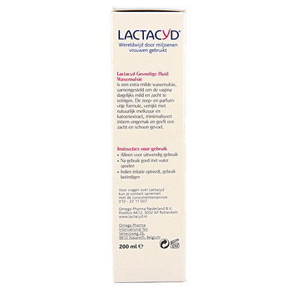 Lactacyd Wasemulsie gevoelige huid 200 Milliliter - DrogistWereld