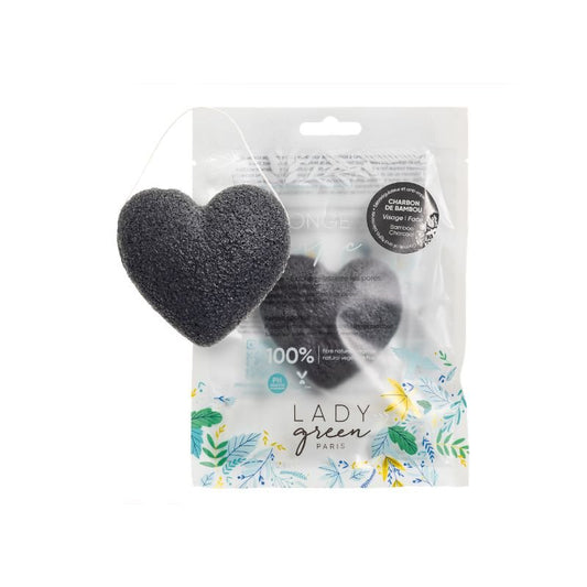 Lady Green Konjac gezichtsspons charcoal 1 Stuks - DrogistWereld