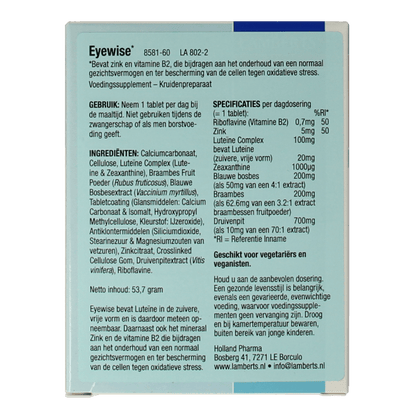 Lamberts Eyewise NF 60 Tabletten - DrogistWereld