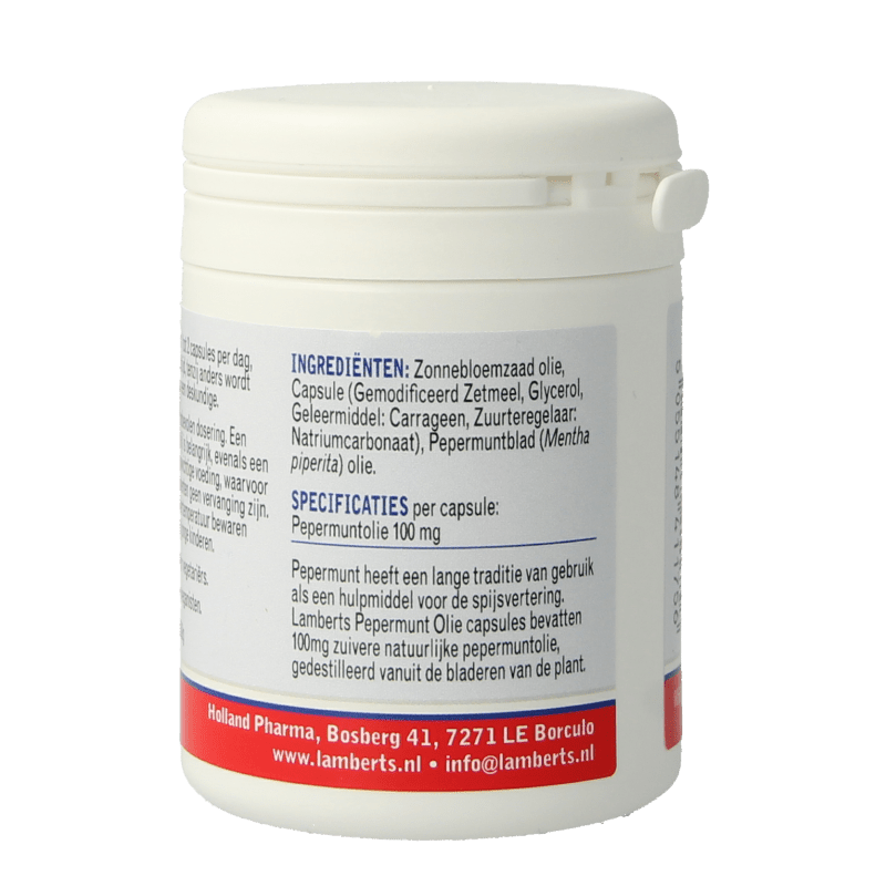 Lamberts Pepermuntolie 100mg 90 Capsules - DrogistWereld