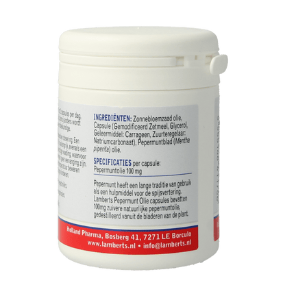 Lamberts Pepermuntolie 100mg 90 Capsules - DrogistWereld
