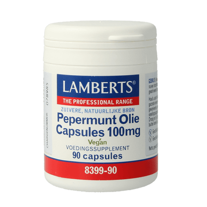 Lamberts Pepermuntolie 100mg 90 Capsules - DrogistWereld
