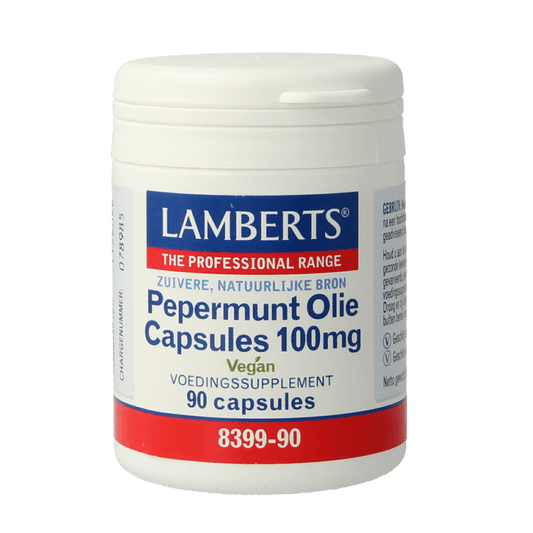 Lamberts Pepermuntolie 100mg 90 Capsules - DrogistWereld