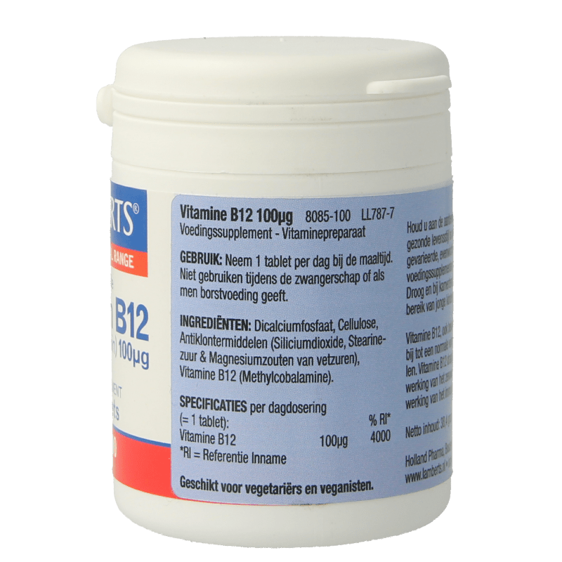 Lamberts Vitamine B12 100mcg 100 Tabletten - DrogistWereld