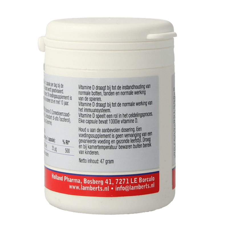 Lamberts Vitamine D3 1000IE/25mcg 120 Capsules - DrogistWereld
