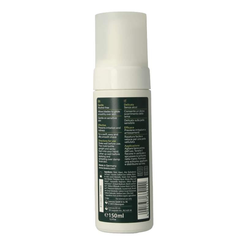 Lavera Men sensitiv shaving foam bio 150 Milliliter - DrogistWereld