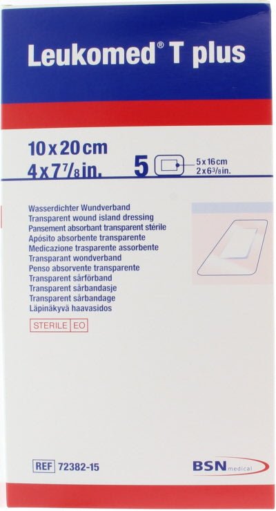 Leukomed Transparant wondverband T plus 10.0 x 20cm 5 Stuks - DrogistWereld