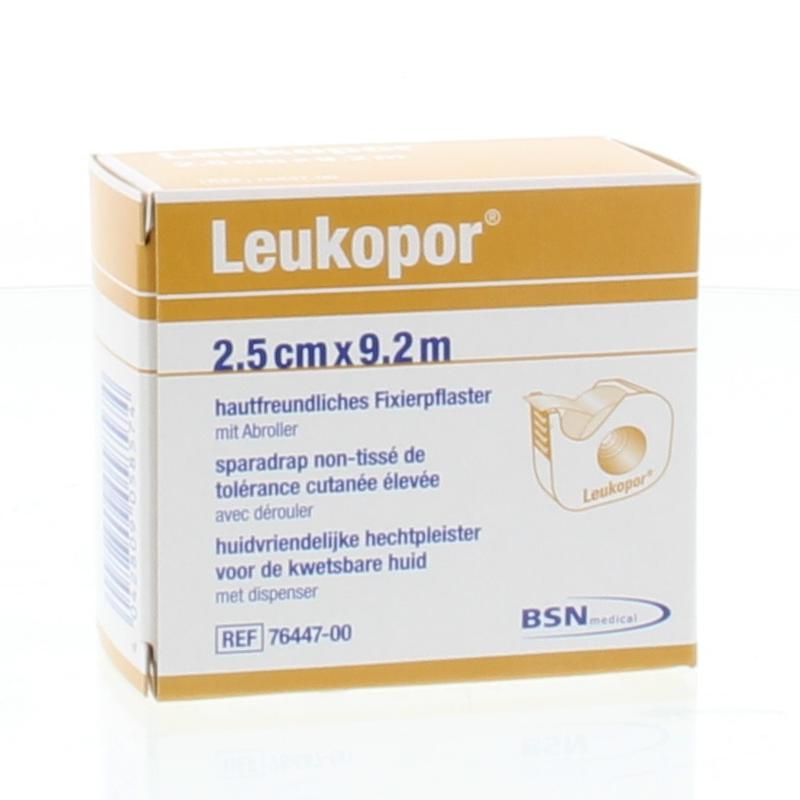 Leukopor Hechtpleister non - woven 9.2m x 2.5cm 1 Stuks - DrogistWereld