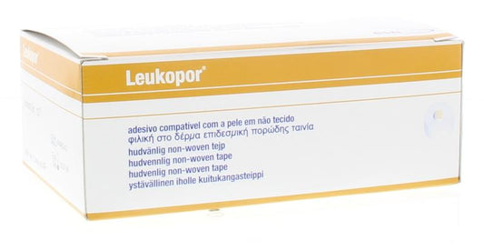 Leukopor Hechtpleister non - woven 9.2m x 2.5cm 12 Stuks - DrogistWereld