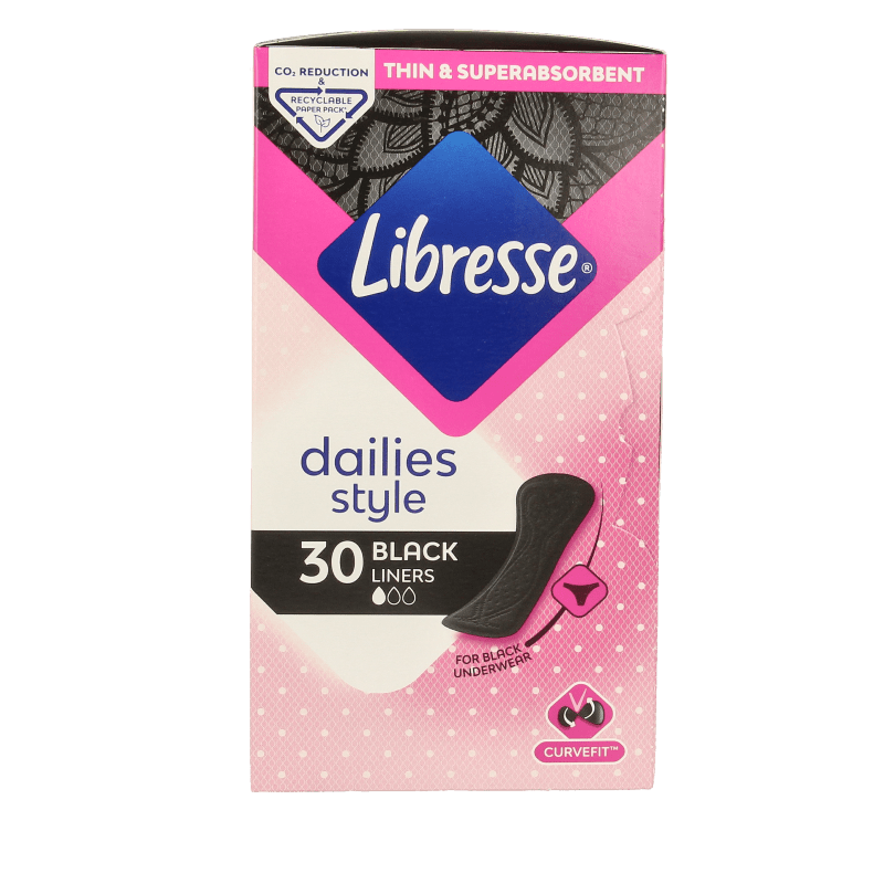 Libresse Inlegkruisjes normaal black 30 Stuks - DrogistWereld