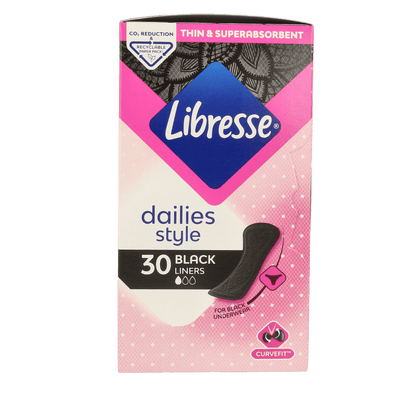 Libresse Inlegkruisjes normaal black 30 Stuks - DrogistWereld