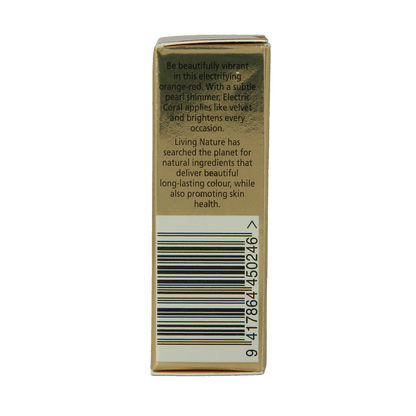 Living Nature Lippenstift electric coral 4 Gram - DrogistWereld