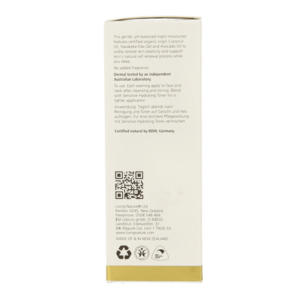 Living Nature Nachtcreme gevoelige huid 50 Milliliter - DrogistWereld