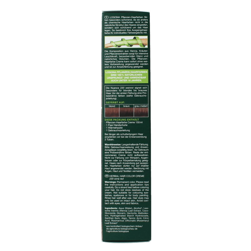 Logona Color creme 220 bordeaux 150 Milliliter - DrogistWereld