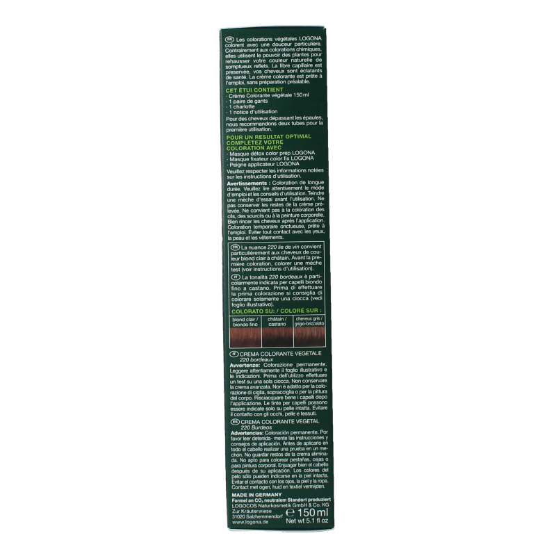 Logona Color creme 220 bordeaux 150 Milliliter - DrogistWereld