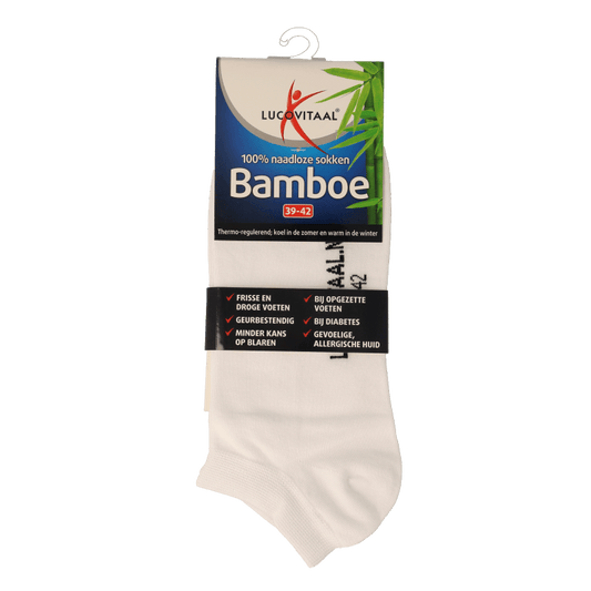 Lucovitaal Bamboe enkelsok wit maat 39 - 42 1 Paar - DrogistWereld