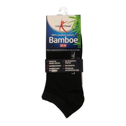 Lucovitaal Bamboe enkelsok zwart maat 39 - 42 1 Paar - DrogistWereld