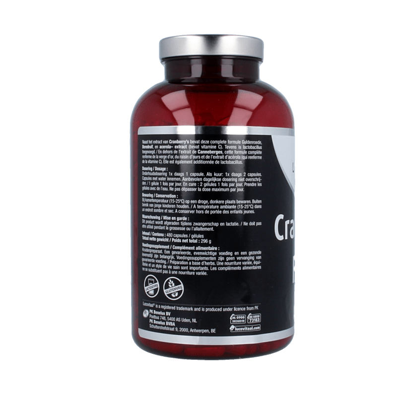 Lucovitaal Cranberry x - tra 480 Capsules - DrogistWereld