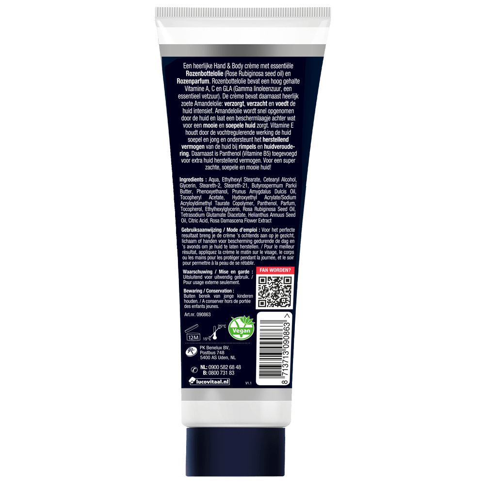 Lucovitaal Hand & body rozen wonder creme 100 Milliliter - DrogistWereld